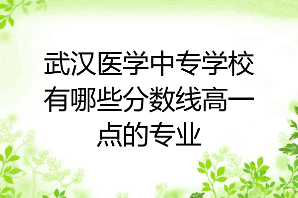 武汉医学中专学校有哪些分数线高一点的专业