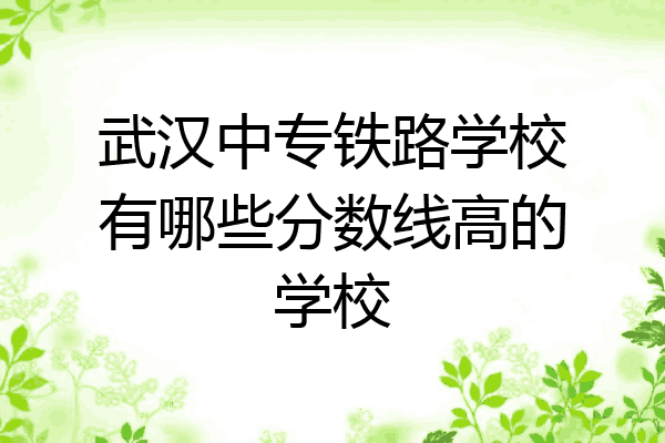 武汉中专铁路学校有哪些分数线高的学校
