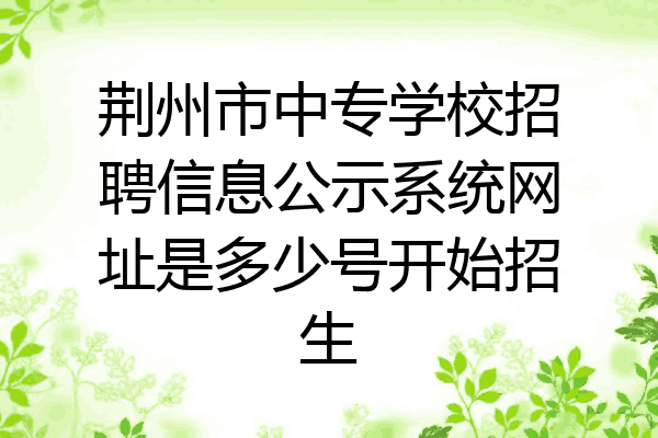 荆州市中专学校招聘信息公示系统网址是多少号开始招生