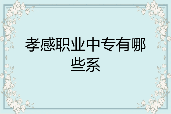 孝感职业中专有哪些系