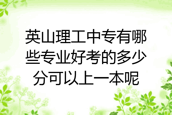 英山理工中专有哪些专业好考的多少分可以上一本呢