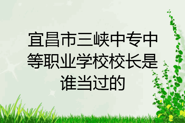 宜昌市三峡中专中等职业学校校长是谁当过的