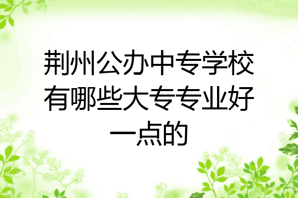 荆州公办中专学校有哪些大专专业好一点的