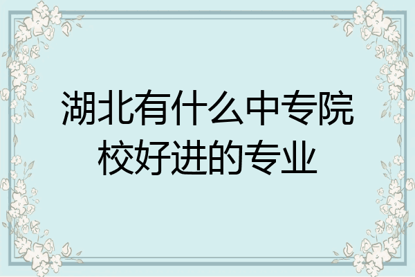 湖北有什么中专院校好进的专业