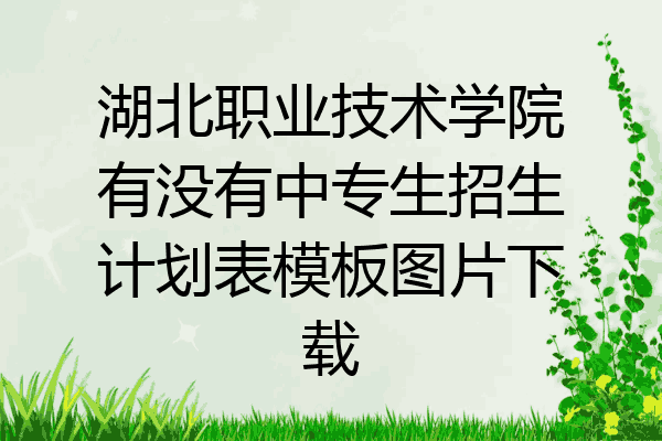 湖北职业技术学院有没有中专生招生计划表模板图片下载