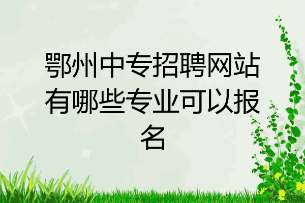 鄂州中专招聘网站有哪些专业可以报名