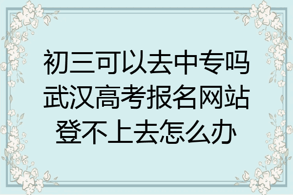 初三可以去中专吗武汉高考报名网站登不上去怎么办
