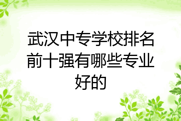 武汉中专学校排名前十强有哪些专业好的