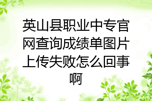 英山县职业中专官网查询成绩单图片上传失败怎么回事啊