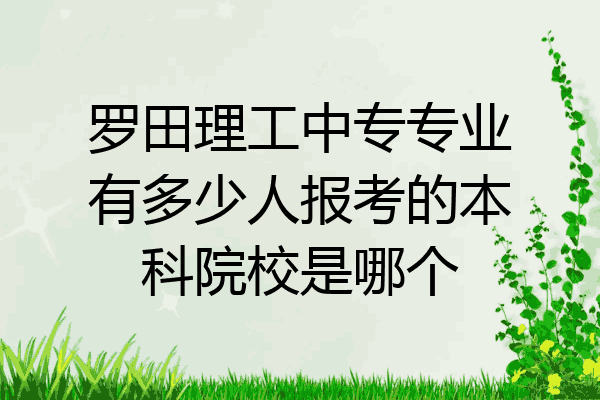 罗田理工中专专业有多少人报考的本科院校是哪个