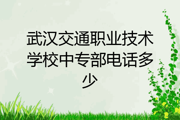 武汉交通职业技术学校中专部电话多少
