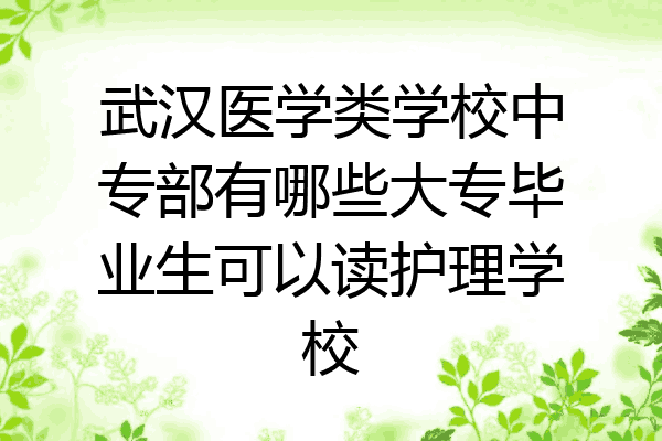 武汉医学类学校中专部有哪些大专毕业生可以读护理学校