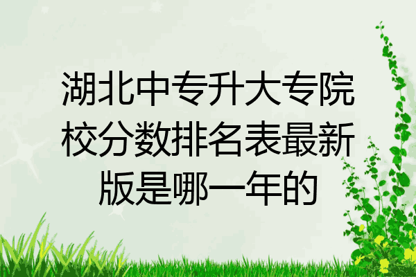 湖北中专升大专院校分数排名表最新版是哪一年的