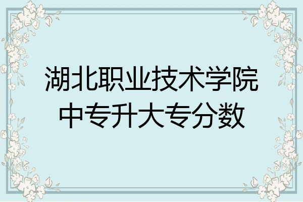 湖北职业技术学院中专升大专分数
