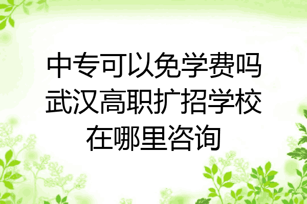 中专可以免学费吗武汉高职扩招学校在哪里咨询