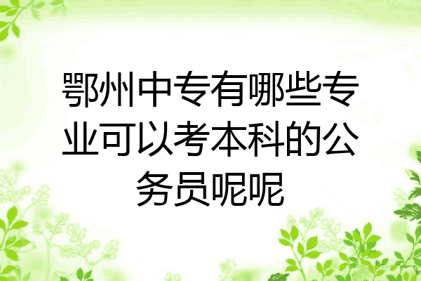 鄂州中专有哪些专业可以考本科的公务员呢呢