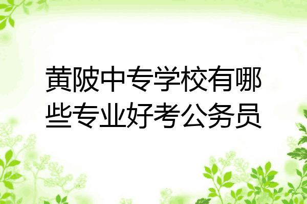 黄陂中专学校有哪些专业好考公务员