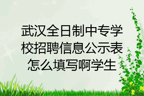 武汉全日制中专学校招聘信息公示表怎么填写啊学生