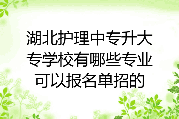 湖北护理中专升大专学校有哪些专业可以报名单招的