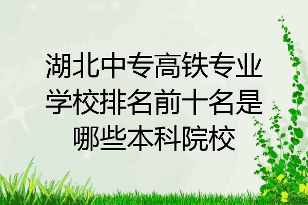 湖北中专高铁专业学校排名前十名是哪些本科院校