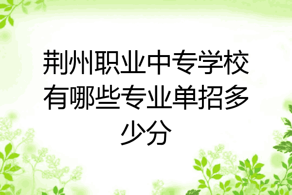 荆州职业中专学校有哪些专业单招多少分