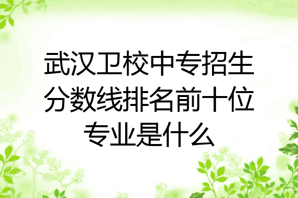 武汉卫校中专招生分数线排名前十位专业是什么