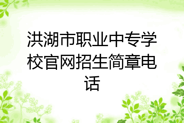 洪湖市职业中专学校官网招生简章电话