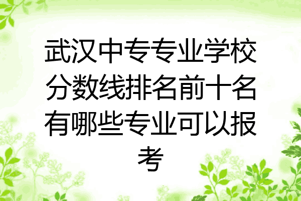 武汉中专专业学校分数线排名前十名有哪些专业可以报考