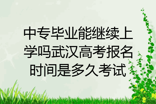 中专毕业能继续上学吗武汉高考报名时间是多久考试
