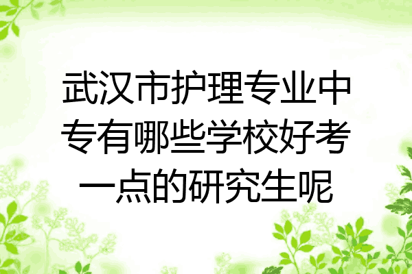 武汉市护理专业中专有哪些学校好考一点的研究生呢
