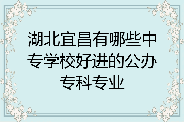 湖北宜昌有哪些中专学校好进的公办专科专业