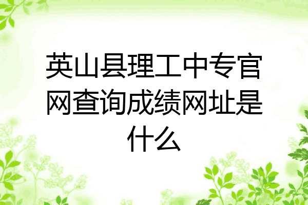 英山县理工中专官网查询成绩网址是什么