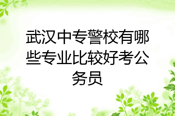 武汉中专警校有哪些专业比较好考公务员