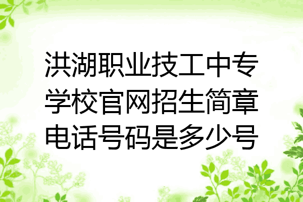 洪湖职业技工中专学校官网招生简章电话号码是多少号