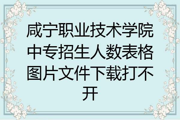 咸宁职业技术学院中专招生人数表格图片文件下载打不开