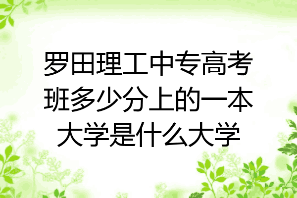 罗田理工中专高考班多少分上的一本大学是什么大学