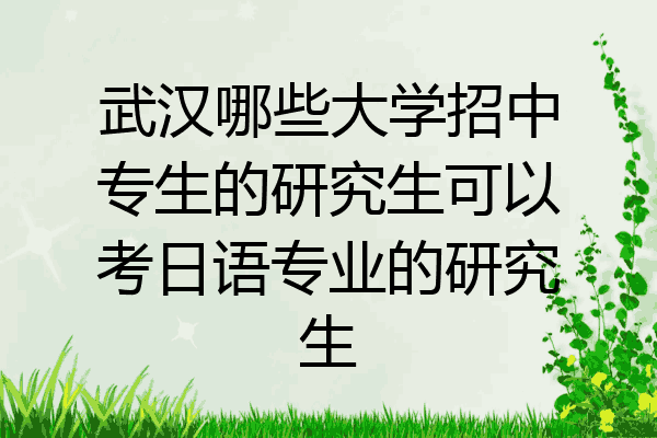武汉哪些大学招中专生的研究生可以考日语专业的研究生