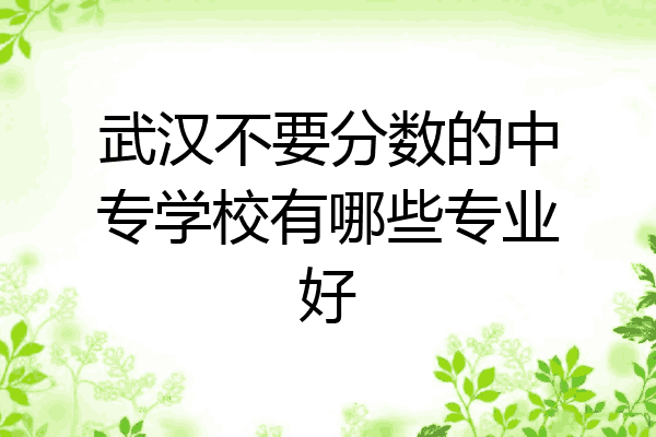 武汉不要分数的中专学校有哪些专业好