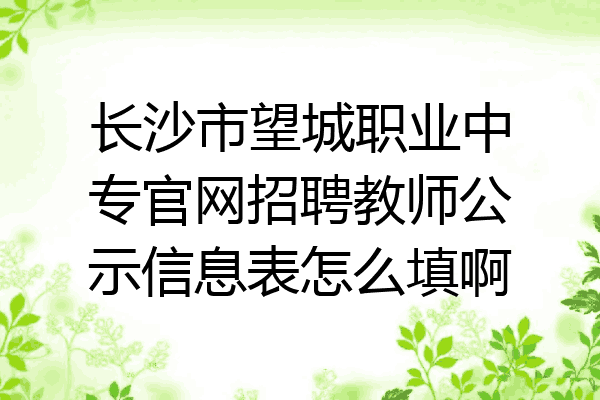 长沙市望城职业中专官网招聘教师公示信息表怎么填啊