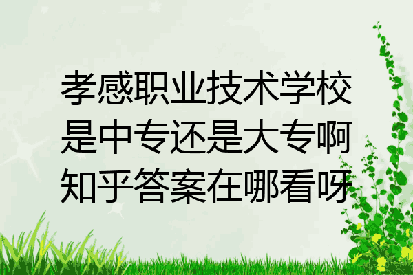 孝感职业技术学校是中专还是大专啊知乎答案在哪看呀