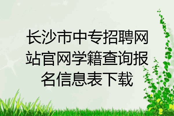 长沙市中专招聘网站官网学籍查询报名信息表下载