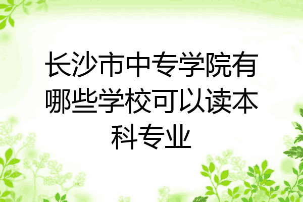 长沙市中专学院有哪些学校可以读本科专业