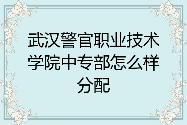 武汉警官职业技术学院中专部怎么样分配