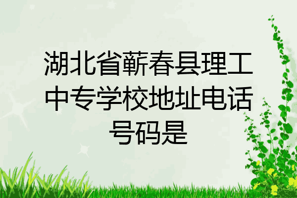湖北省蕲春县理工中专学校地址电话号码是
