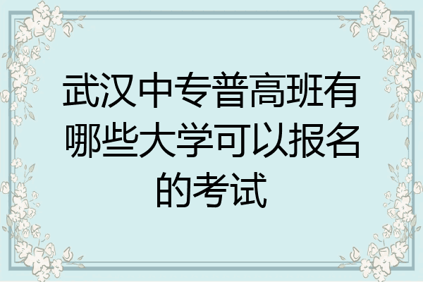 武汉中专普高班有哪些大学可以报名的考试