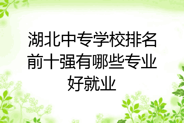 湖北中专学校排名前十强有哪些专业好就业