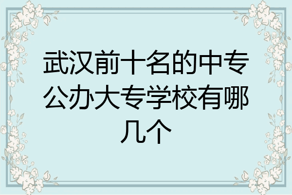 武汉前十名的中专公办大专学校有哪几个