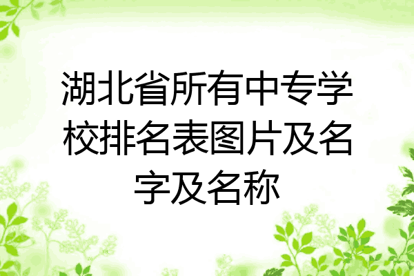 湖北省所有中专学校排名表图片及名字及名称