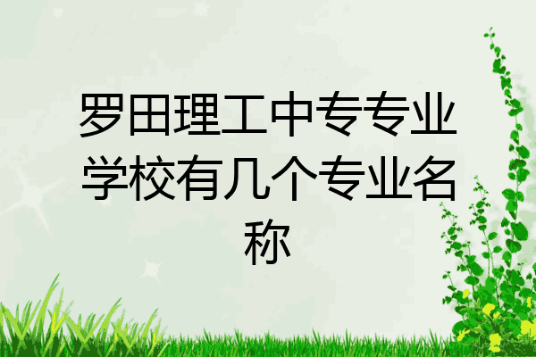 罗田理工中专专业学校有几个专业名称