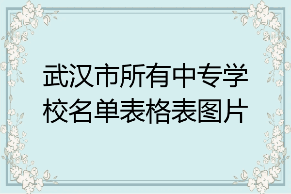 武汉市所有中专学校名单表格表图片